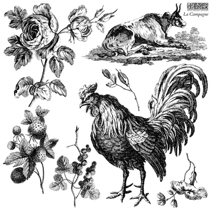 La Campagne 2-Sheet Set Retired IOD Decor Stamp