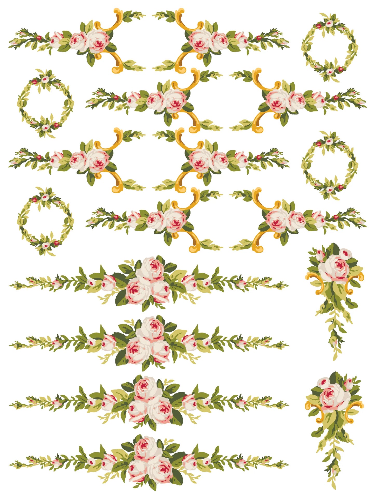 Petite Fleur Pink - 4 Sheets, 12x16 Pad IOD Paint Inlay™