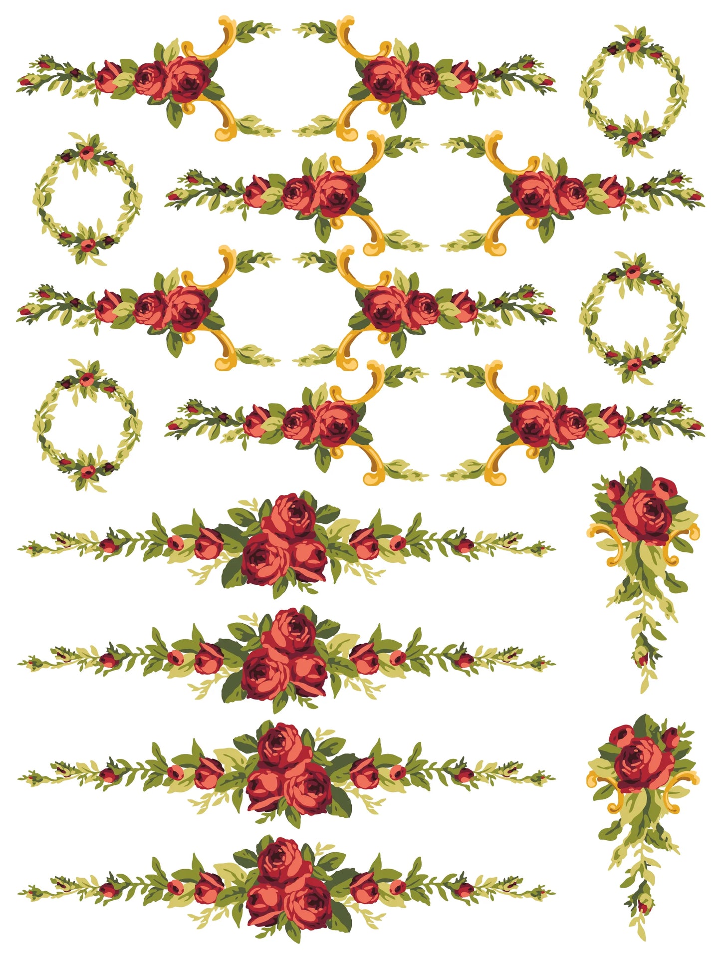 Petite Fleur Pink - 4 Sheets, 12x16 Pad IOD Paint Inlay™