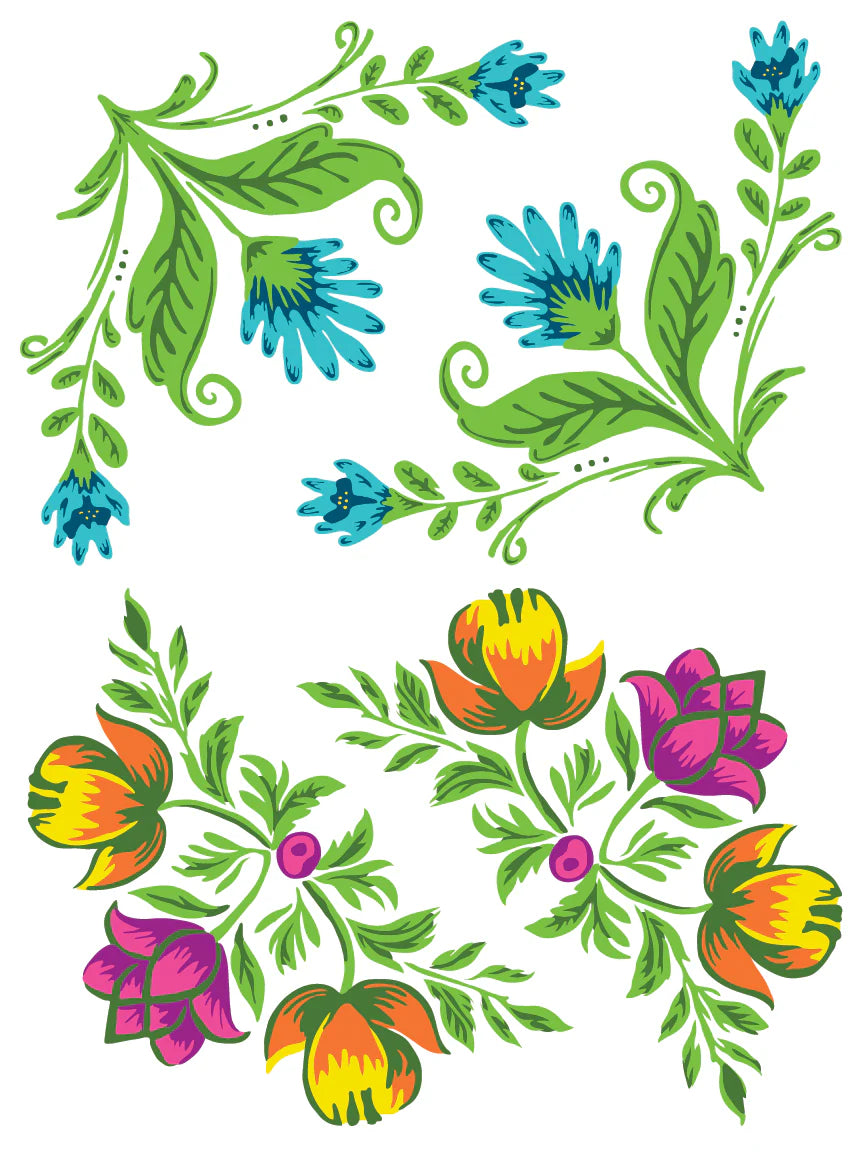 Vida Flora - 8 Sheet, 12x16 Pad IOD Paint Inlay™