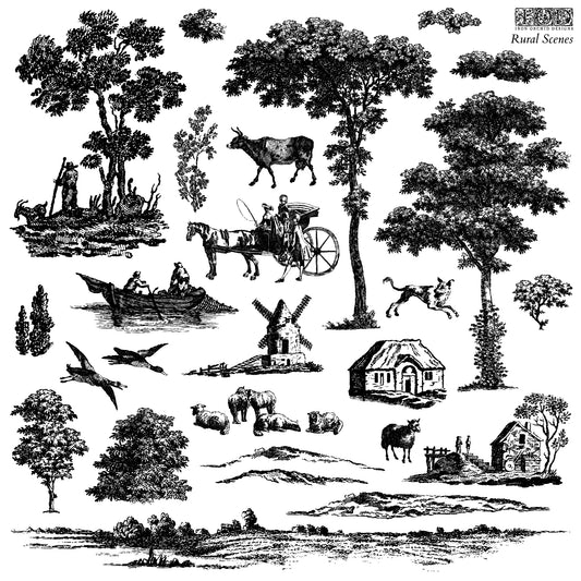 Rural Scene 2-Sheet Set - IOD Decor Stamp (Retired)