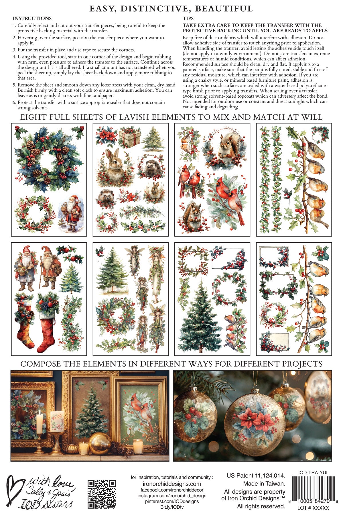 𝕊𝕆𝕃𝔻 𝕆𝕌𝕋  Yuletide - 8 Sheet, 8x12 Pad IOD Decor Transfer™