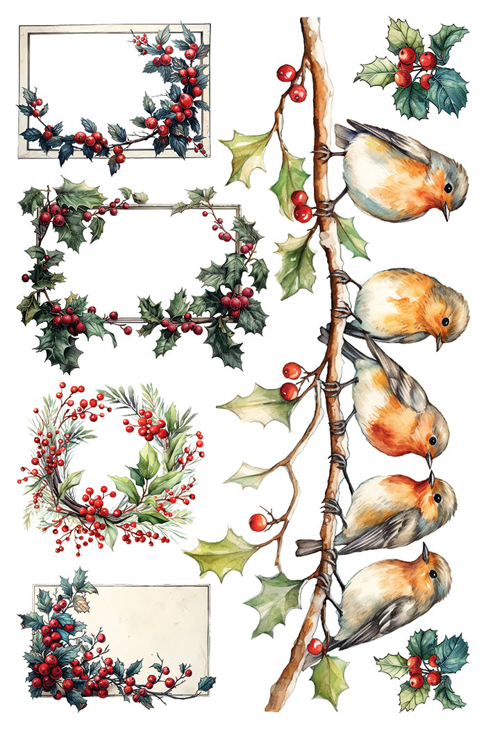 𝕊𝕆𝕃𝔻 𝕆𝕌𝕋  Yuletide - 8 Sheet, 8x12 Pad IOD Decor Transfer™