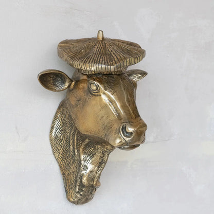 Calvin the Cow Bronzed Aluminum Wall Mount