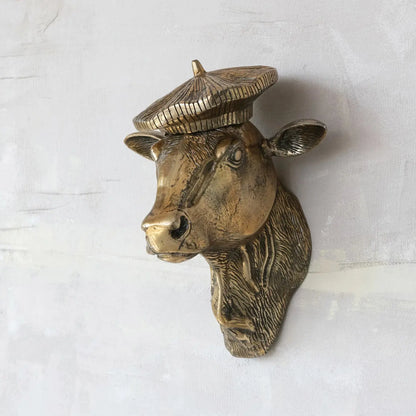 Calvin the Cow Bronzed Aluminum Wall Mount