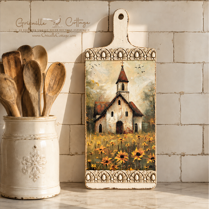 𝟭𝟬-𝟭𝟳-𝟮𝟲 𝗦𝗮𝘁𝘂𝗿𝗱𝗮𝘆 (𝟭𝟮-𝟯) Decorative Chapel or Barn Cutting Board
