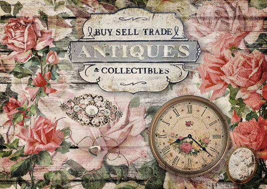 Antique Collectibles 0233 - A3 11.7 X 16.5 Rice Paper Decoupage Queen