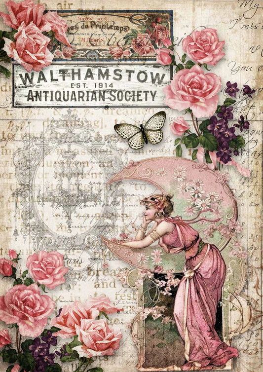 Antiquarian Society  0237 - A3 11.7x16.5 Rice Paper by Decoupage Queen