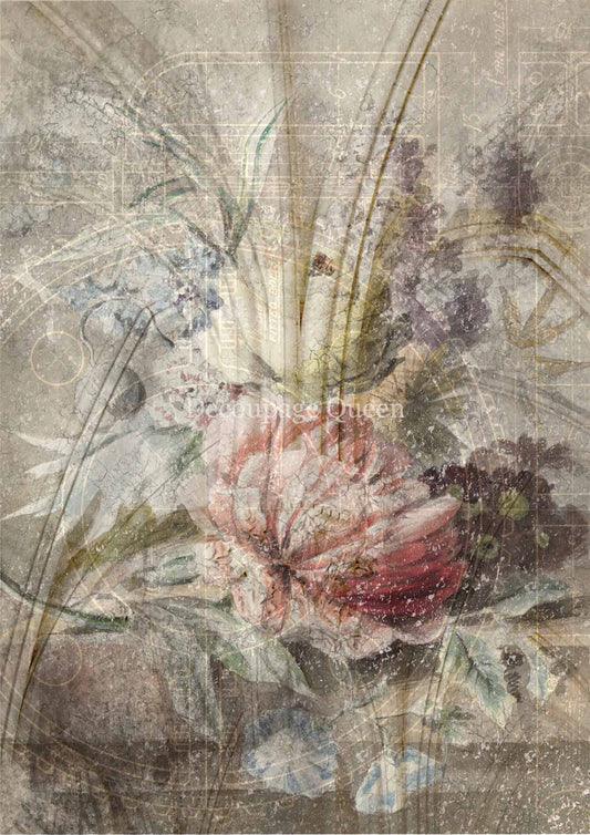 Dainty and the Queen - Rose Reflections 0281 - A4 8.3 x 11.7 Rice Paper Decoupage Queen