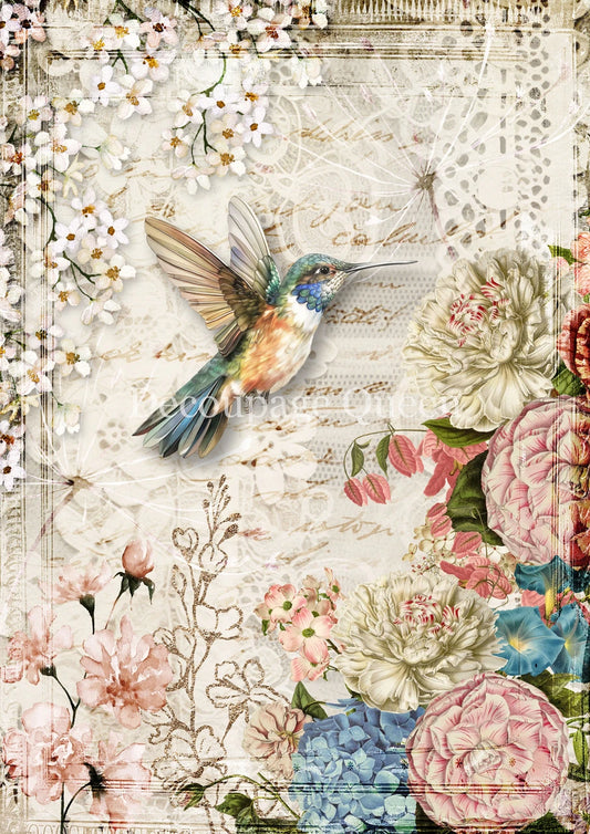Flowers and Lace 0715 - A3 11.7x16.5 Rice Paper by Decoupage Queen