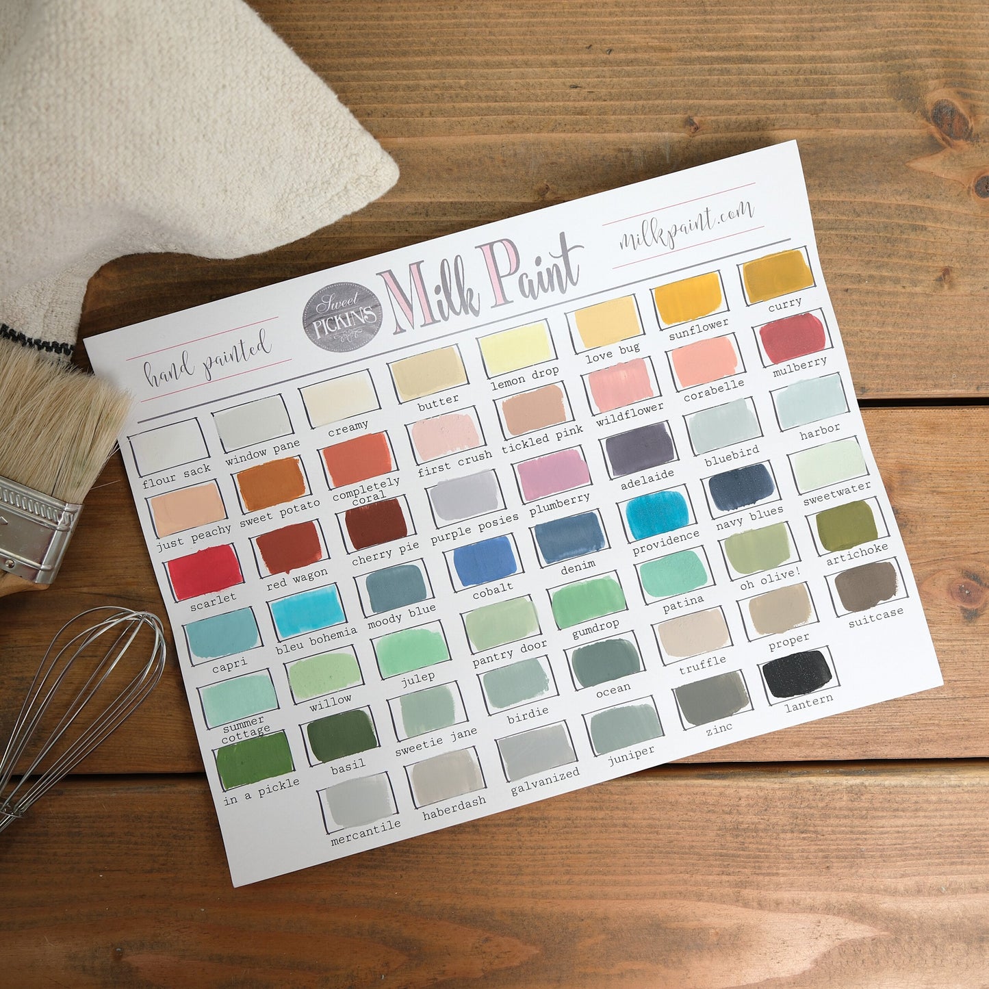hand painted color chart - Sweet Pickins