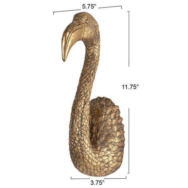 Flamingo Head Golden Wall Decor