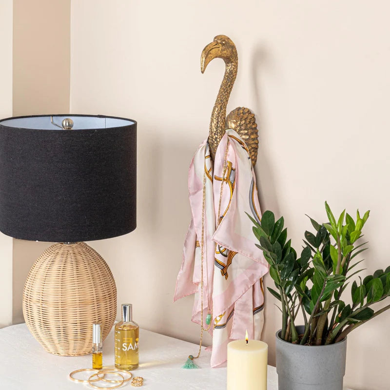 Flamingo Head Golden Wall Decor