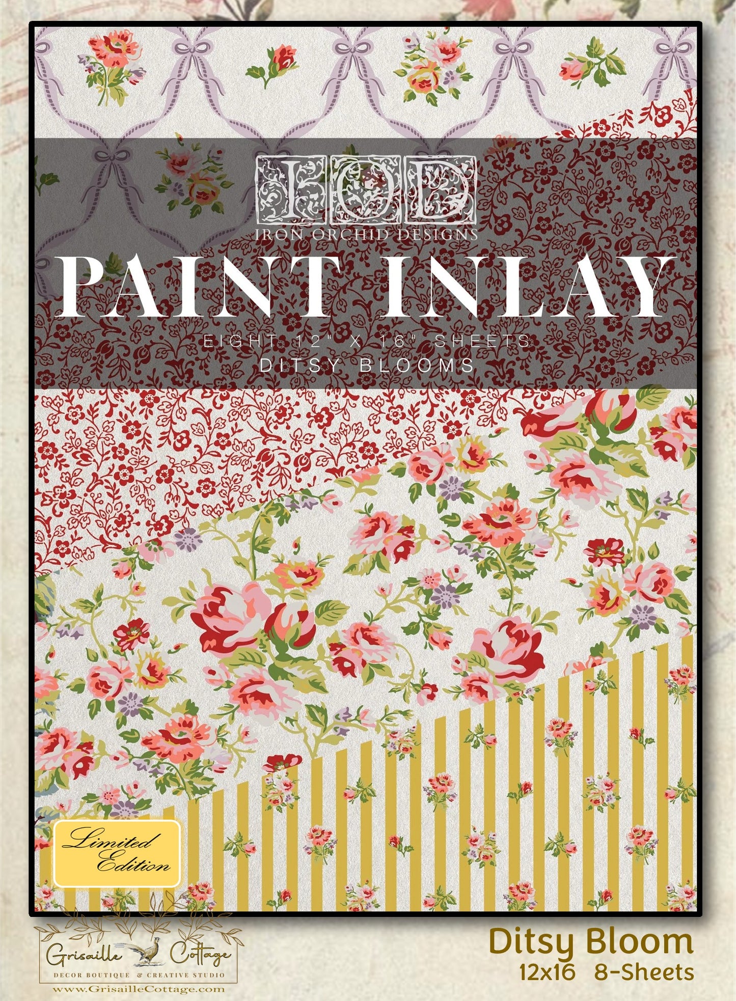 Ditsy Bloom - 8 Sheet, 12x16 Pad IOD Paint Inlay™
