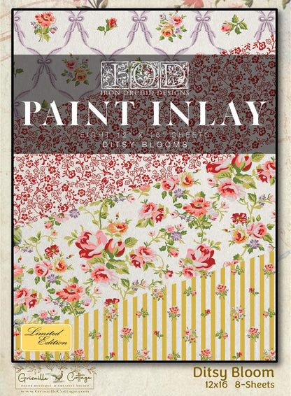 Ditsy Bloom - 8 Sheet, 12x16 Pad IOD Paint Inlay™