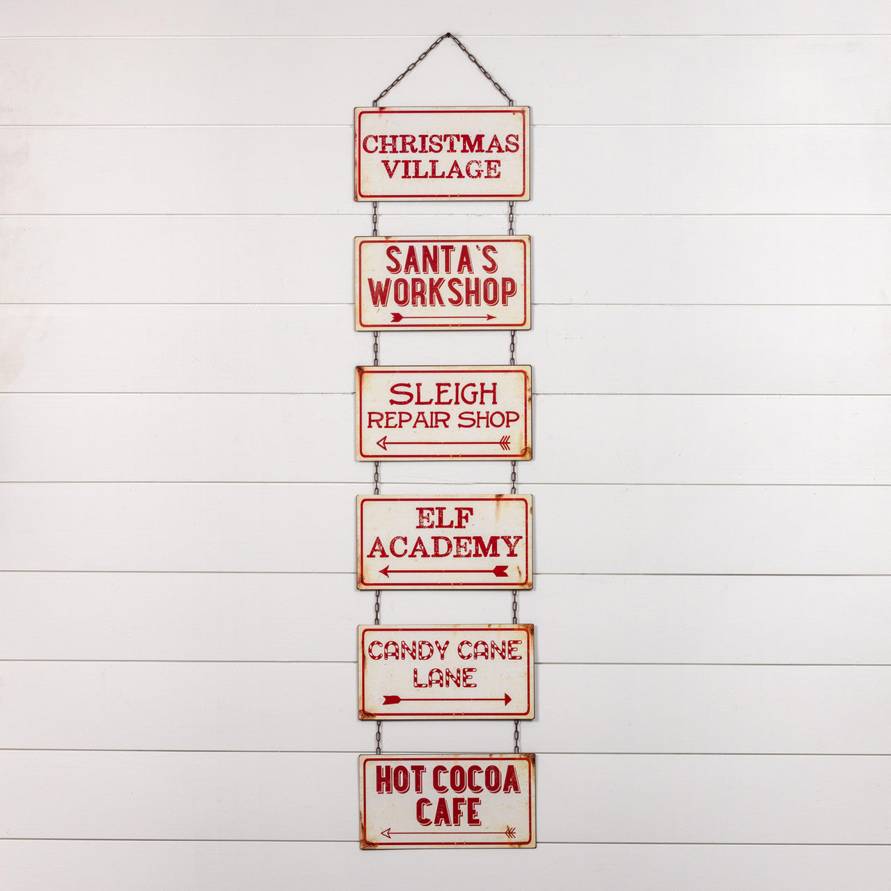 Christmas Village 6-Tier Metal Hanging Sign