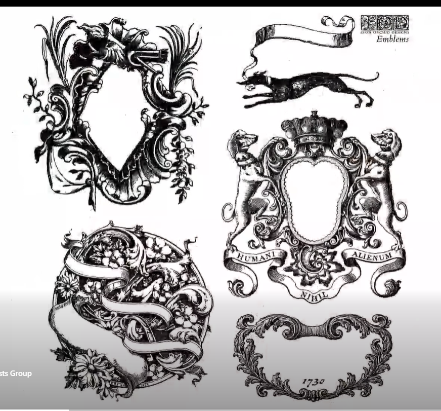 Emblems 6x6 (4 sheets) - IOD Decor Stamp 2026