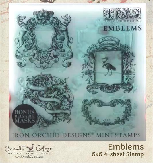 Emblems 6x6 (4 sheets) - IOD Decor Stamp 2026
