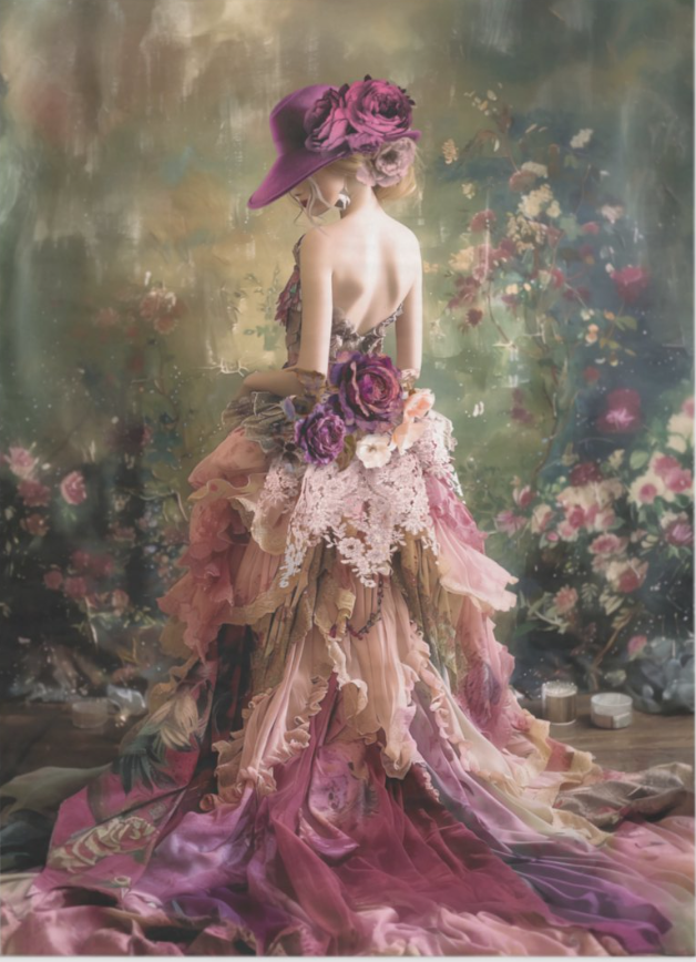 Ethereal Elegance Portrait 21" x 29" - Decoupage Tissue Paper