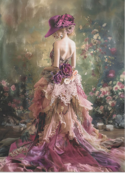 Ethereal Elegance Portrait 21" x 29" - Decoupage Tissue Paper