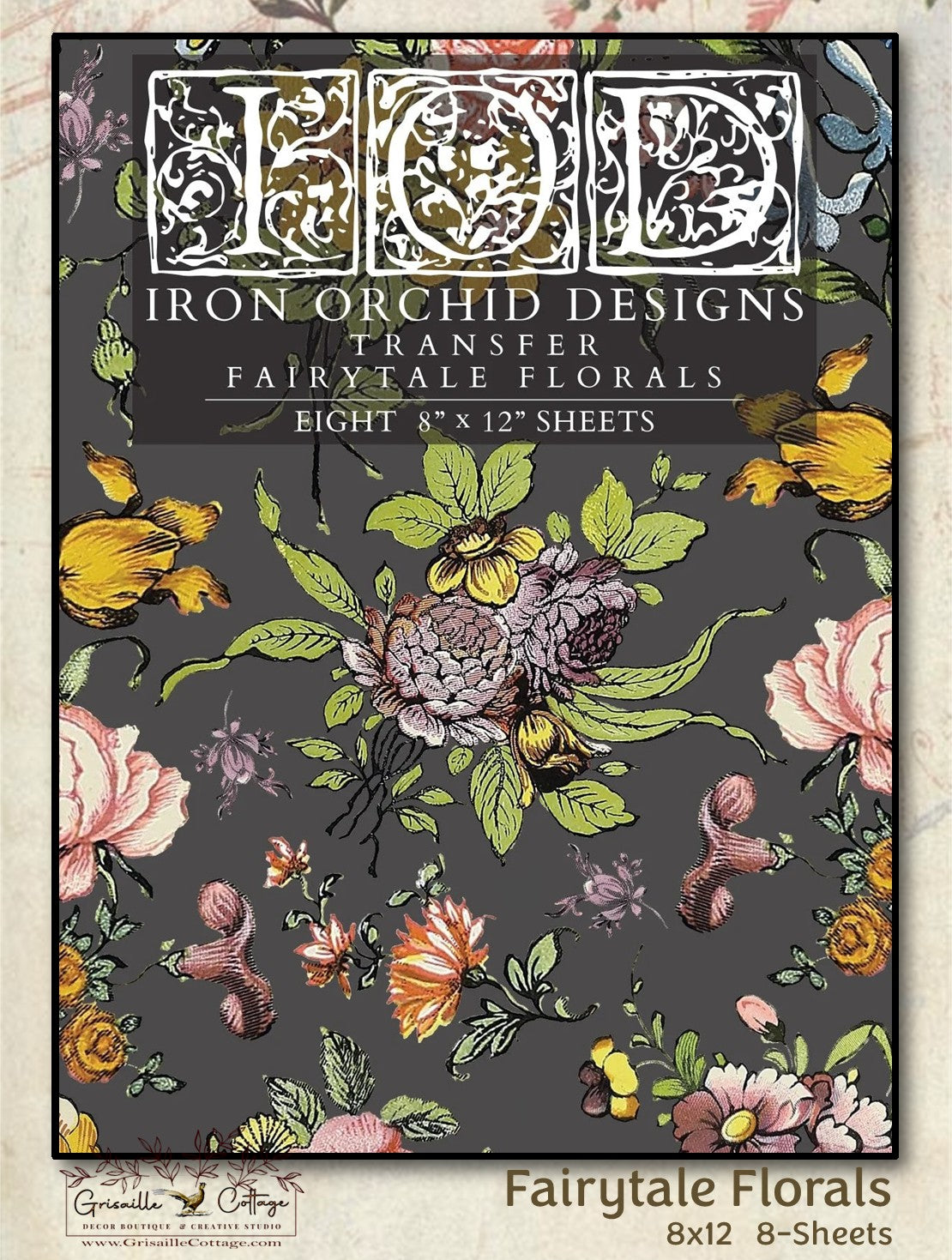Fairytale Florals - 8 Sheet, 8x12 Pad IOD Decor Transfer™