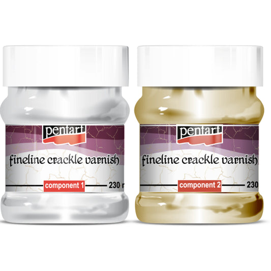 Fineline Crackle Varnish (2 Part) 230ml Set - Pentart