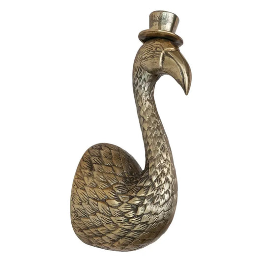 Flynn the Top Hat Flamingo Antiqued Aluminum Wall Mount