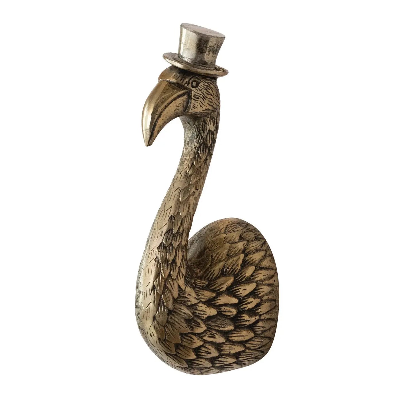 Fannie the Flamingo Antiqued Aluminum Wall Mount