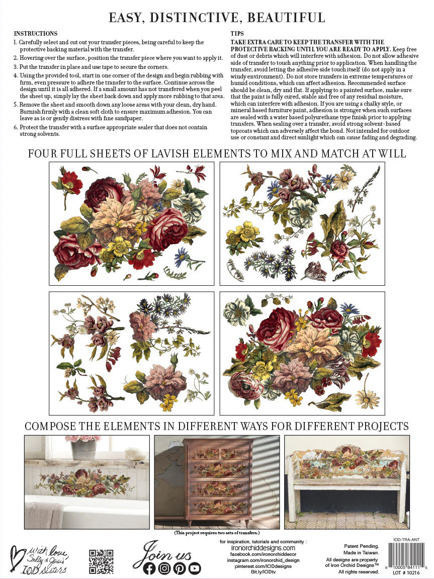 Floral Anthology 4-Sheet ~ Decor Transfer™