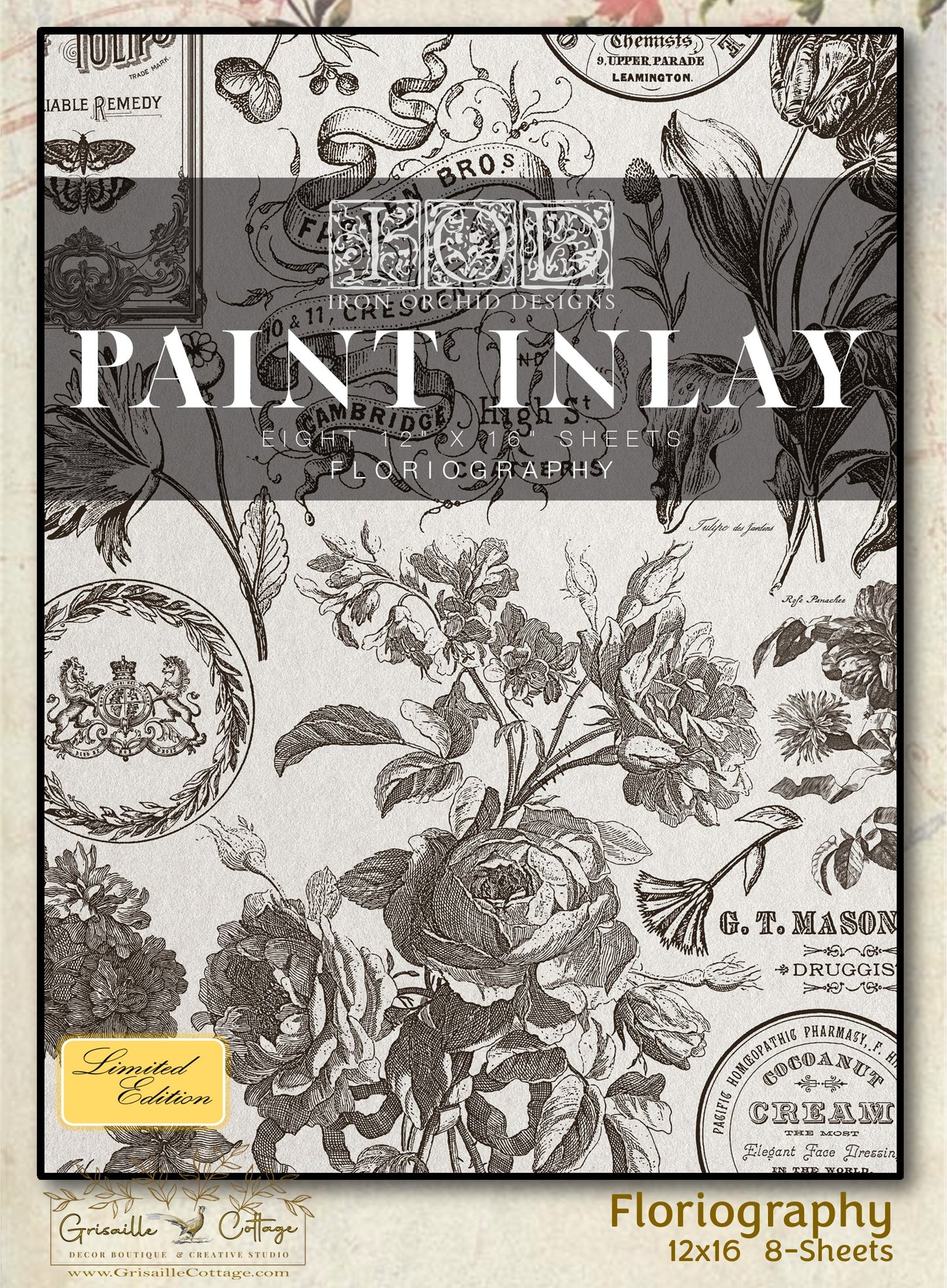 Floriography - 8 Sheet, 12x16 Pad IOD Paint Inlay™