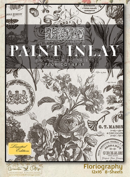 Floriography - 8 Sheet, 12x16 Pad IOD Paint Inlay™