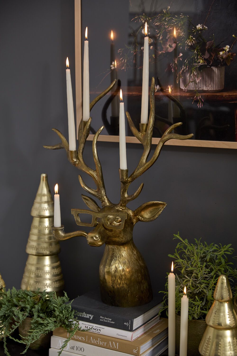 Frankie the Deer Candelabra 30in - Authentic E&E Eloise Collection Bronzed Aluminum  *𝐏𝐢𝐜𝐤-𝐔𝐩 𝐎𝐧𝐥𝐲