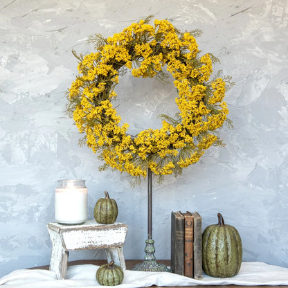 18" Gold Queen Anne Lace Wreath