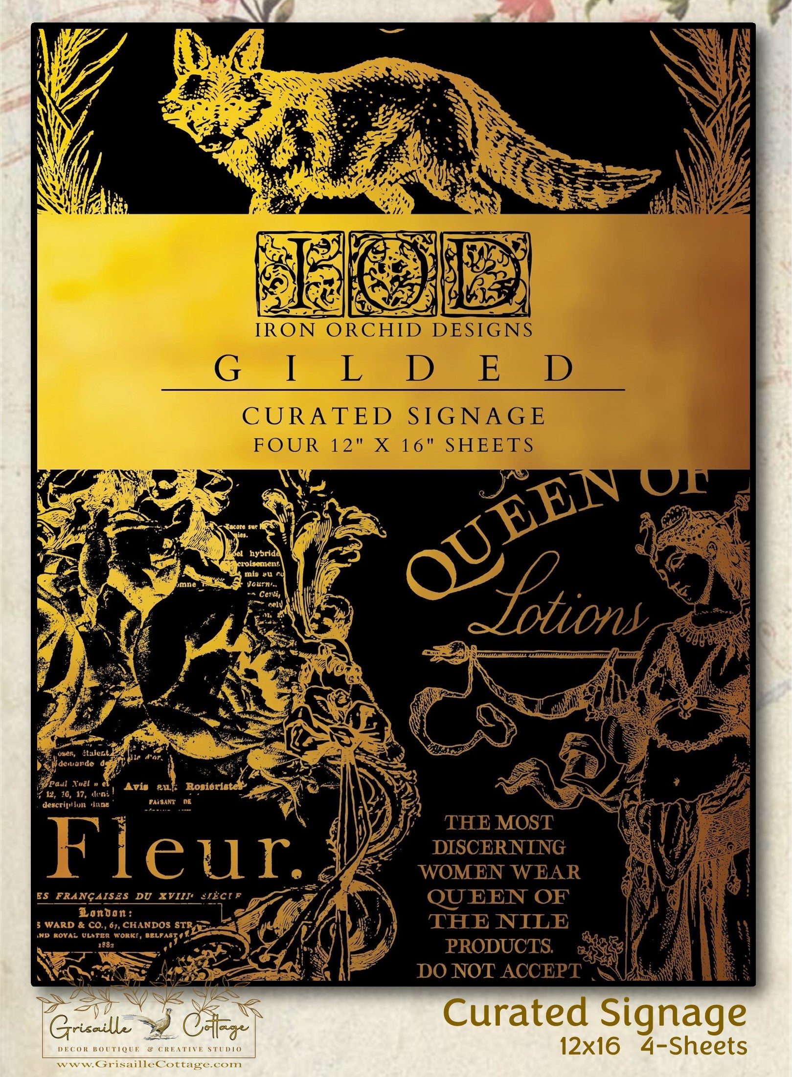 Curated Signage - Gilded Collection - 4 Sheet, 12x16 Pad IOD Decor Tra