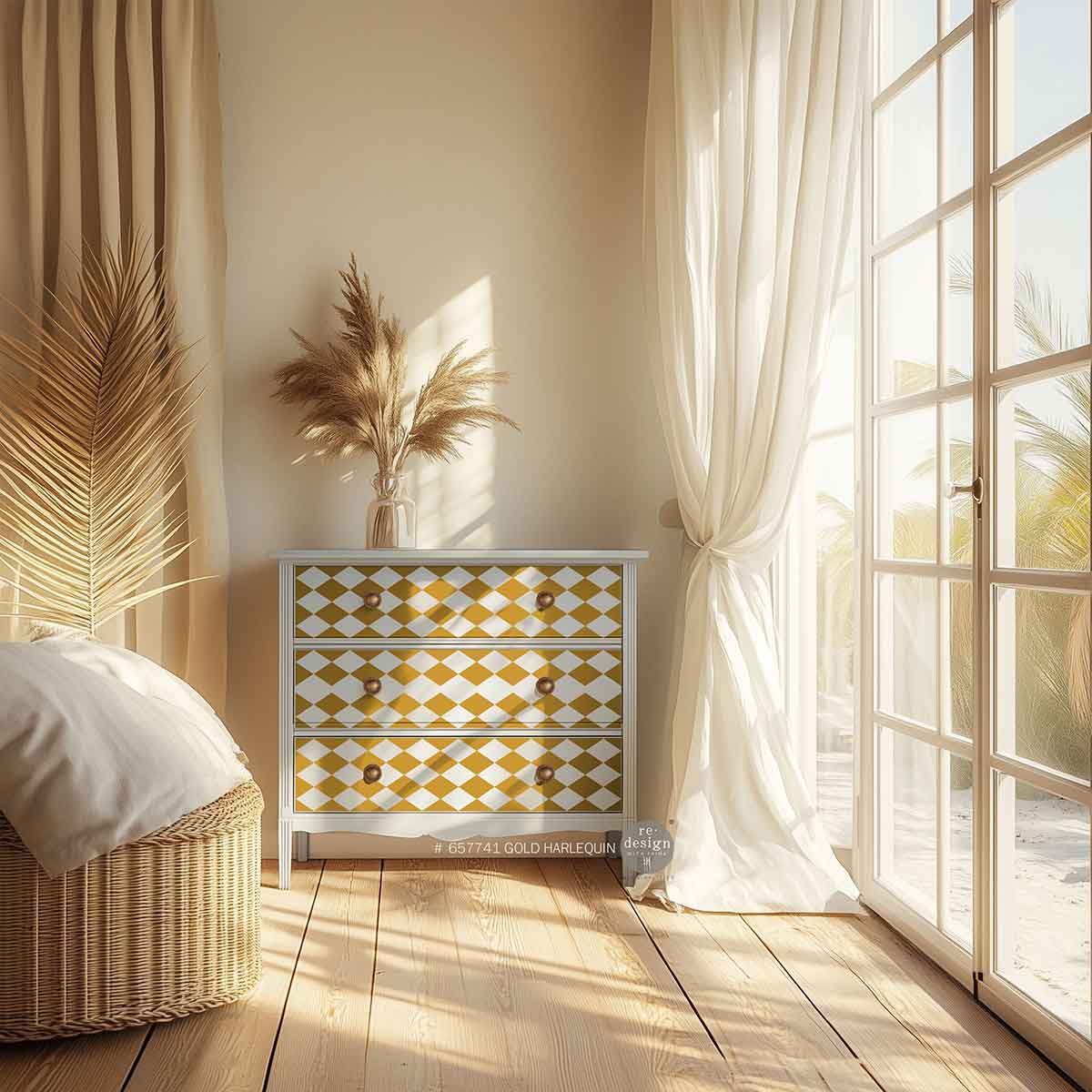 Gold Harlequin 24inx35in (2-Sheets) - Redesign Decor Transfer®