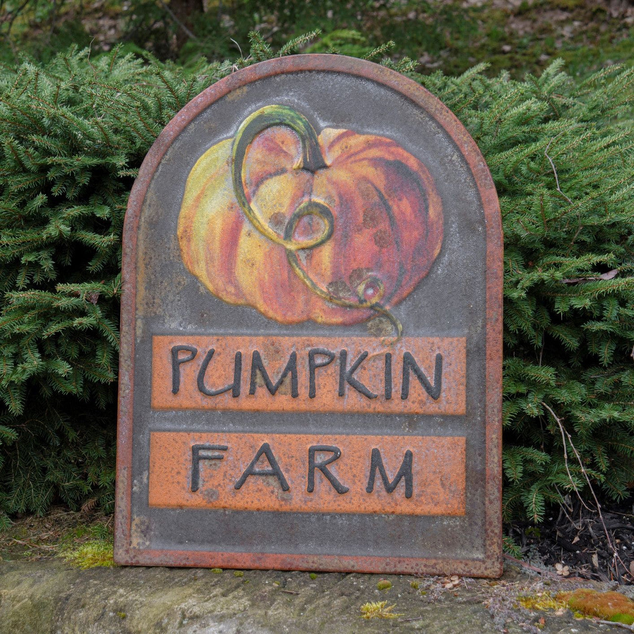 Embossed Metal Pumpkin Farm 24in Sign
