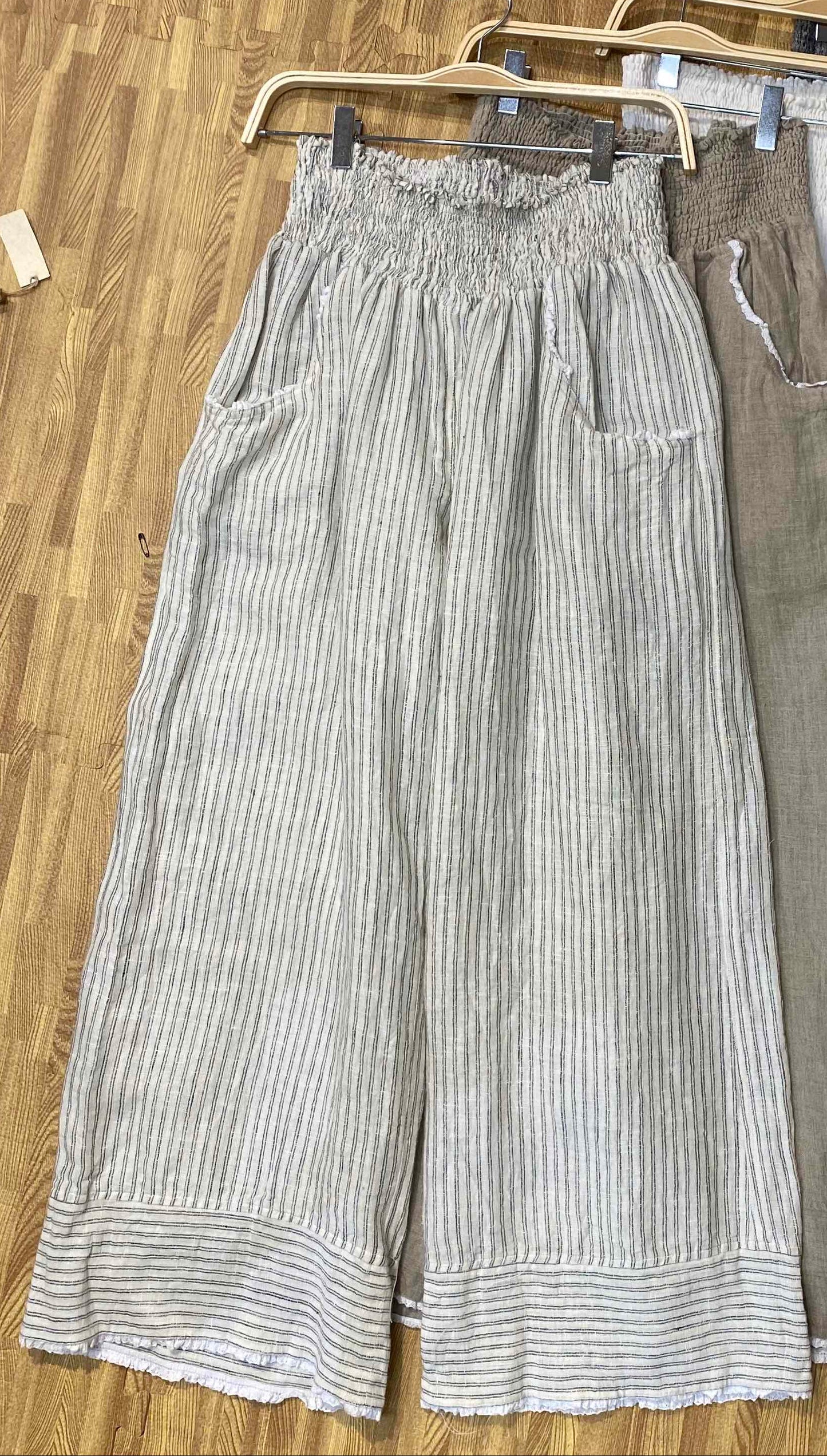 Linen Smocked Parallel Pant - Namsar