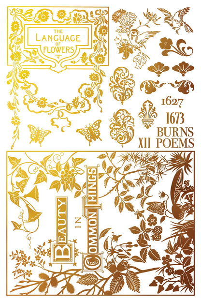 Athenaeum - Gilded Foil - 8 Sheet, 8x12 Pad IOD Decor Transfer™ 2026