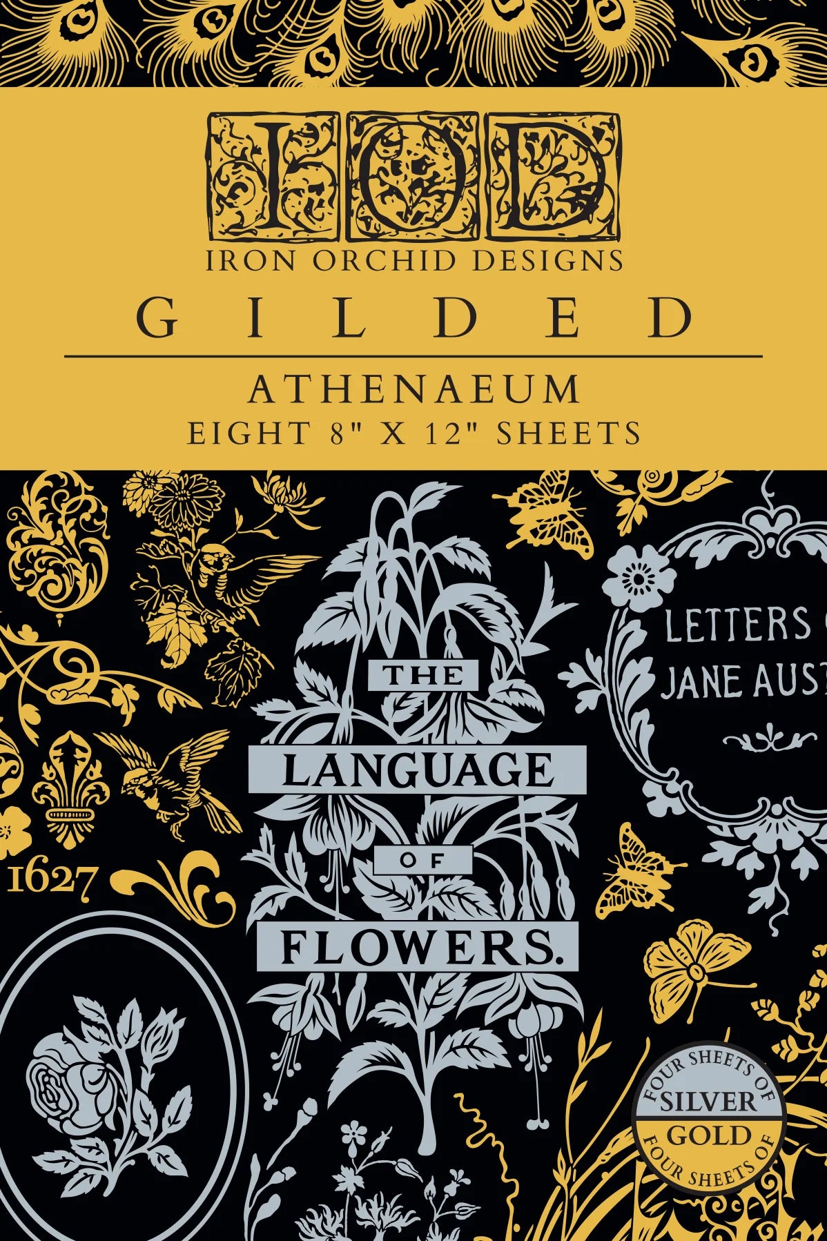 Athenaeum - Gilded Foil - 8 Sheet, 8x12 Pad IOD Decor Transfer™ 2026