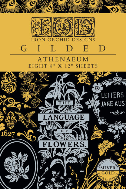 Athenaeum - Gilded Foil - 8 Sheet, 8x12 Pad IOD Decor Transfer™ 2026