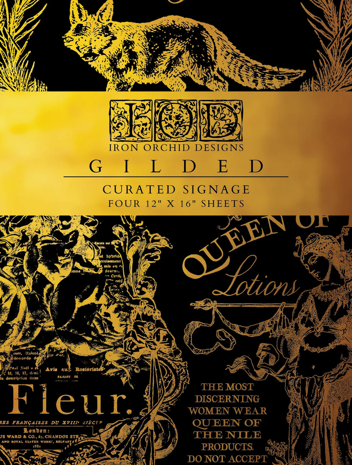 Curated Signage - Gilded 4-Sheet, 12x16 Pad IOD Decor Transfer™
