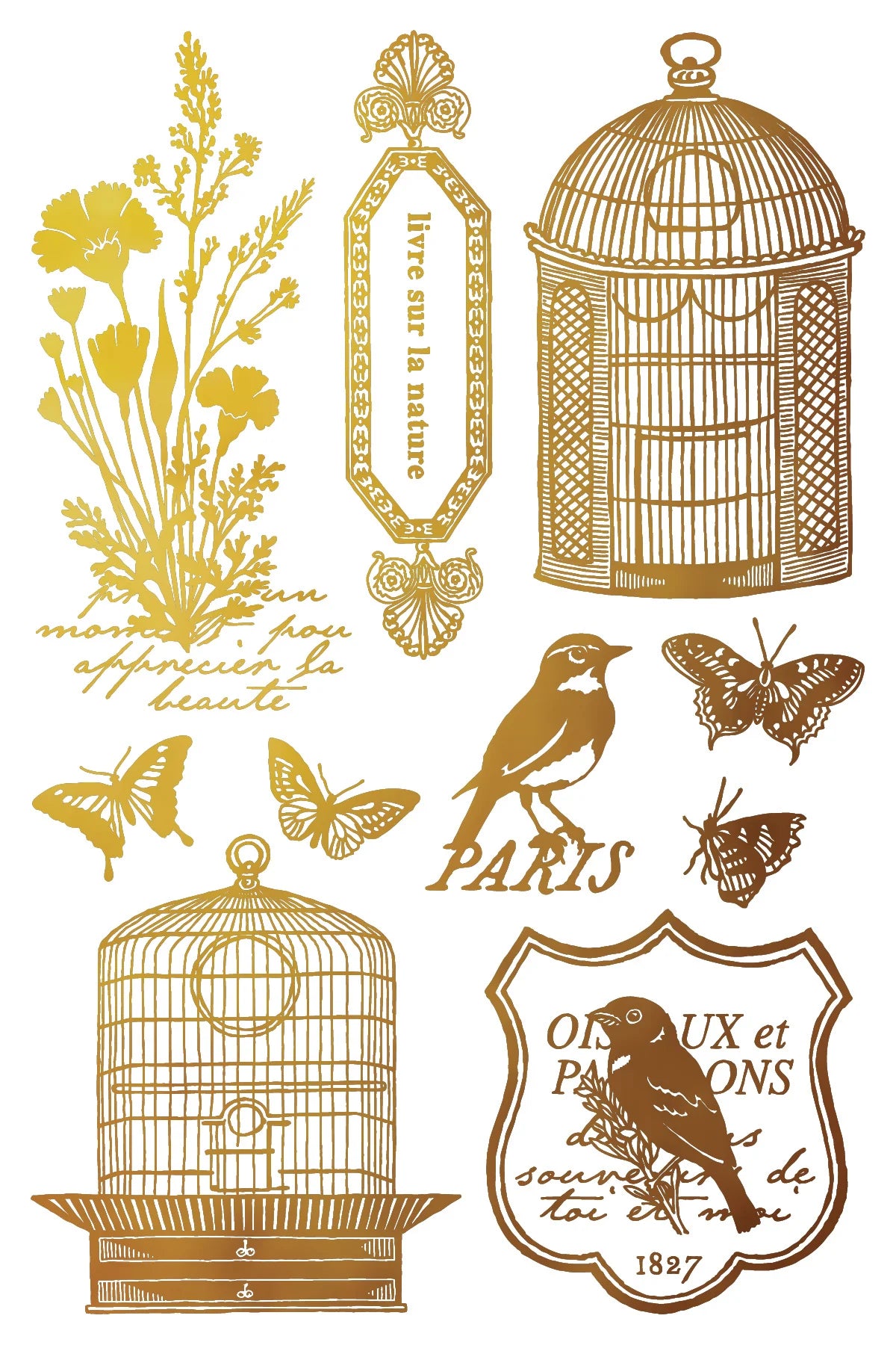 Papillon - Gilded Collection - 8 Sheet, 8x12 Pad IOD Decor Transfer™ 2026