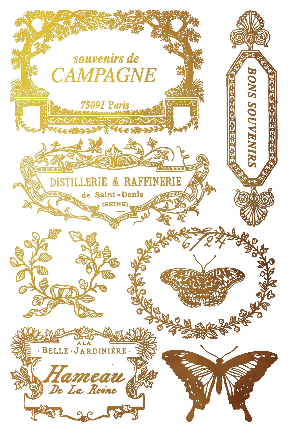 Papillon - Gilded Collection - 8 Sheet, 8x12 Pad IOD Decor Transfer™ 2026