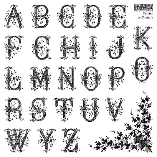 Dessins De Broderie Labels 6x6 (4 sheets) - IOD Decor Stamp 2026