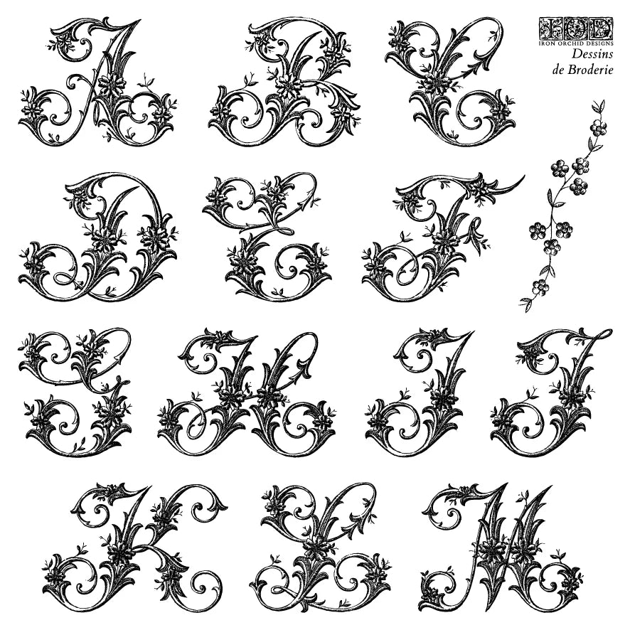 Dessins De Broderie Labels 6x6 (4 sheets) - IOD Decor Stamp 2026