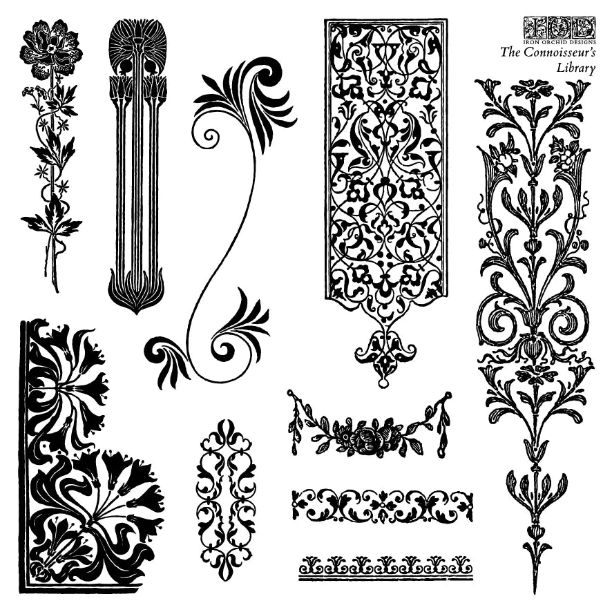 The Connoisseur's Library 6x6 (4 sheets) - IOD Decor Stamp 2026