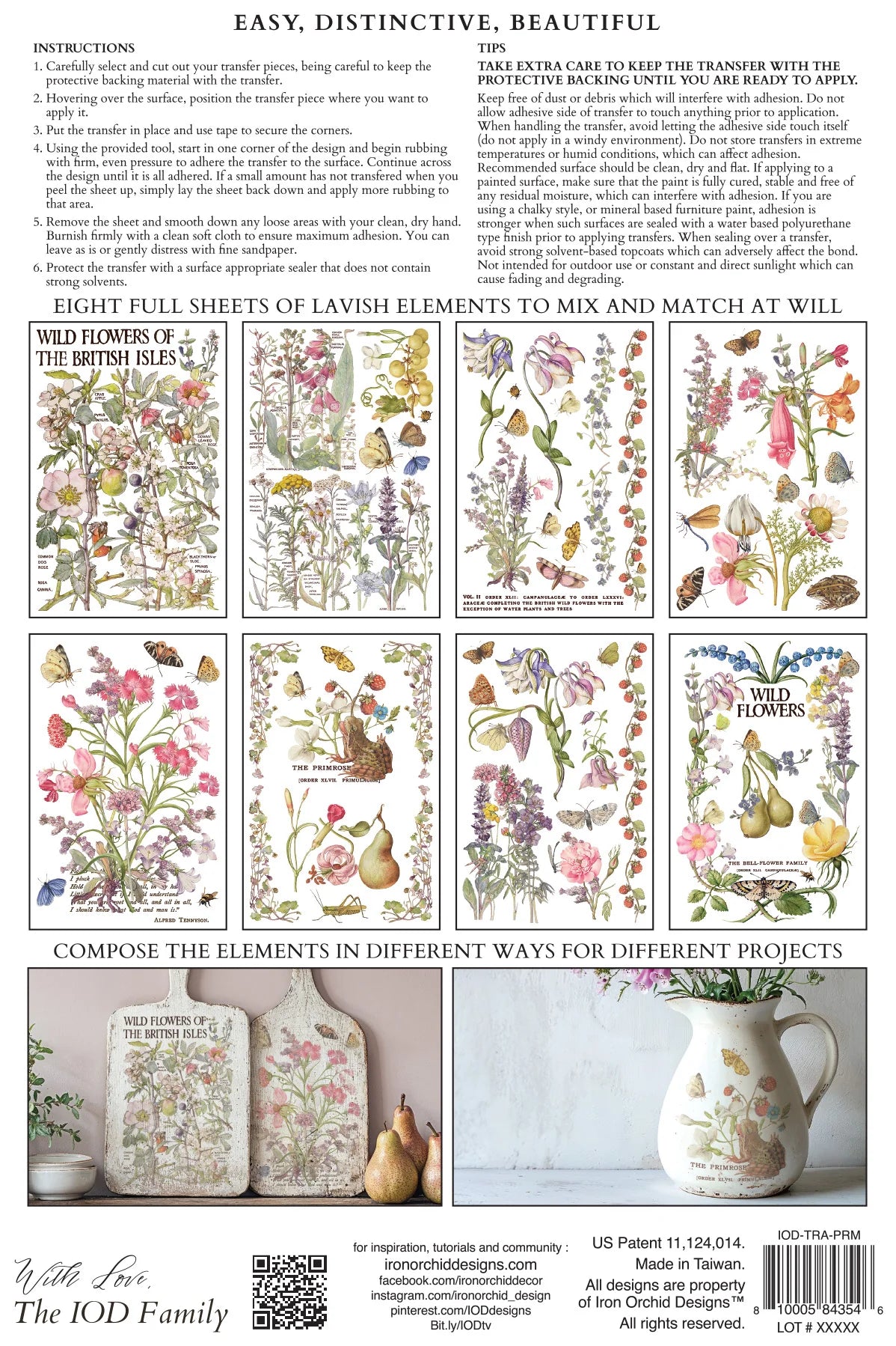 Primrose Isle - 8 Sheet, 8x12 Pad IOD Decor Transfer™ 2026