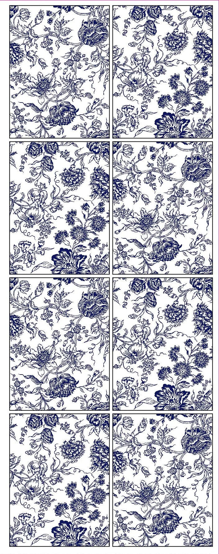 Indigo Floral - 8 Sheet, 12x16 Pad IOD Paint Inlay™