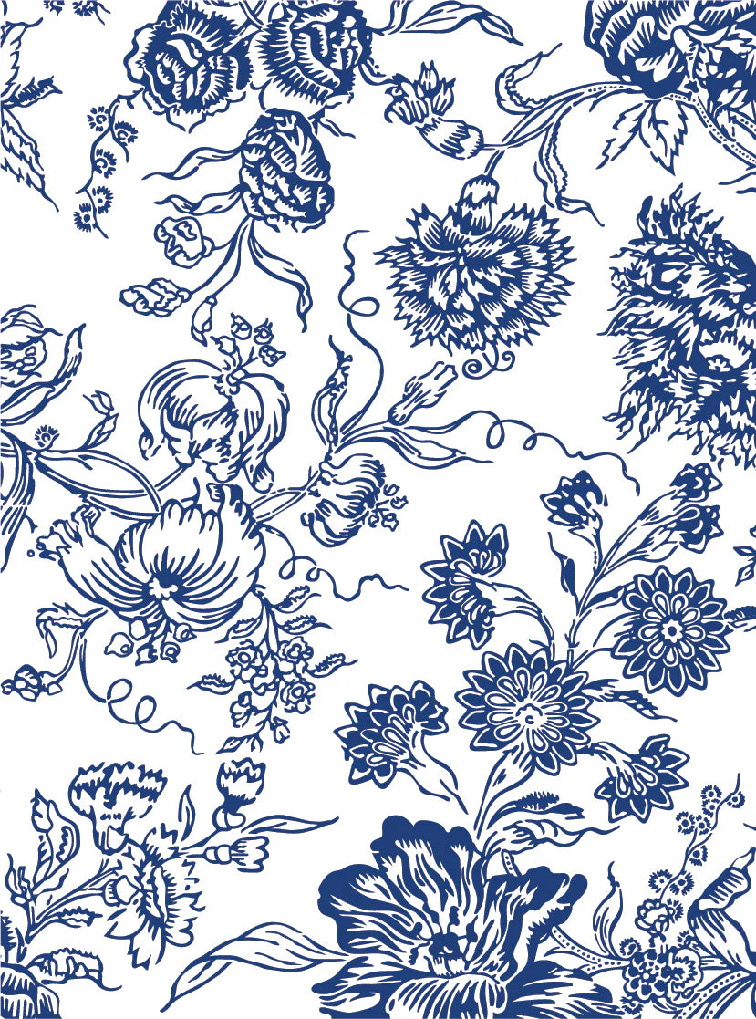 Indigo Floral - 8 Sheet, 12x16 Pad IOD Paint Inlay™