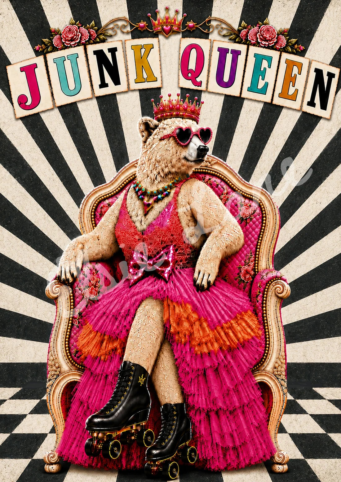 Junk Queen  ELTF002 - 21 x 29 Decoupage Tissue Elsie Lane (Collab with Tracey's Fancy )